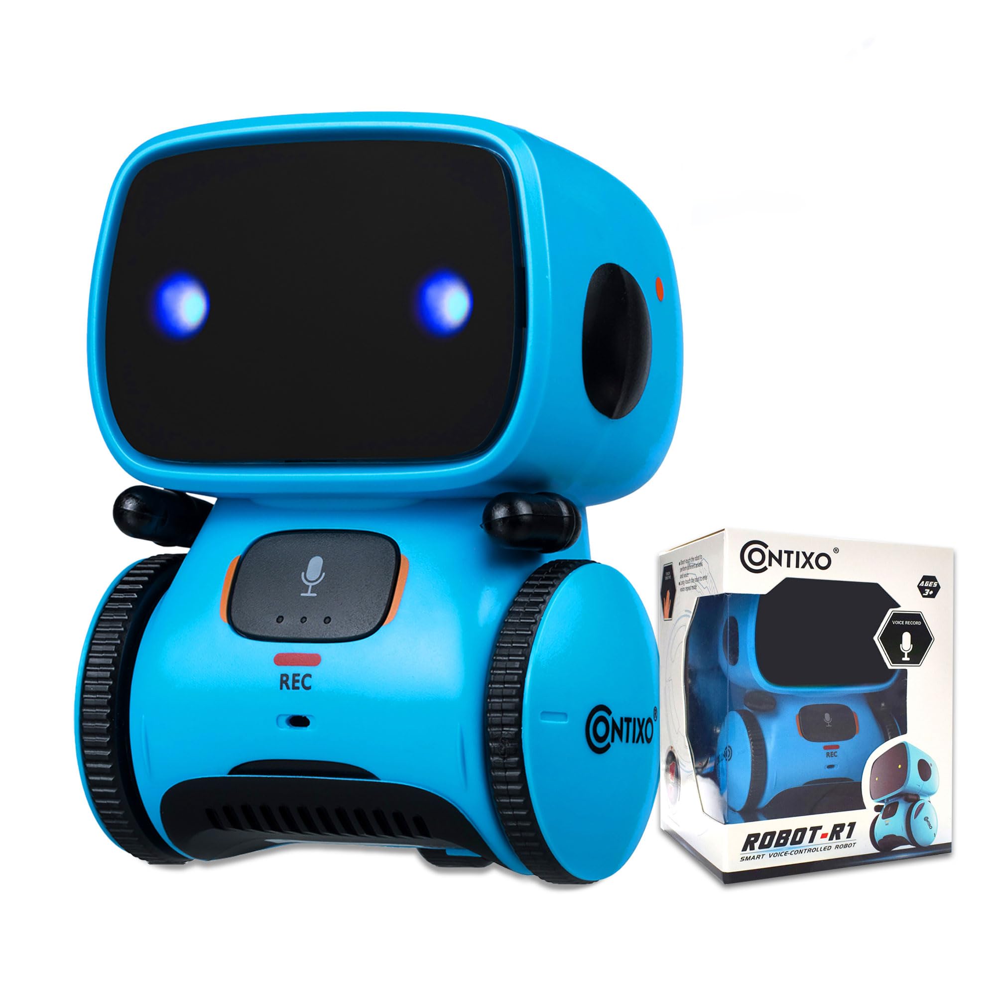 Contixo R1 blue dancing robot toy enhances active play and learning for kids.