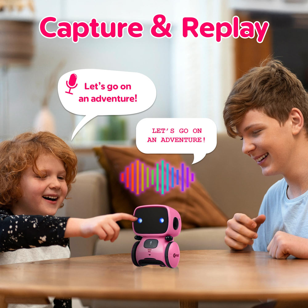 Contixo R1 pink robot compact size, easy to store and move.