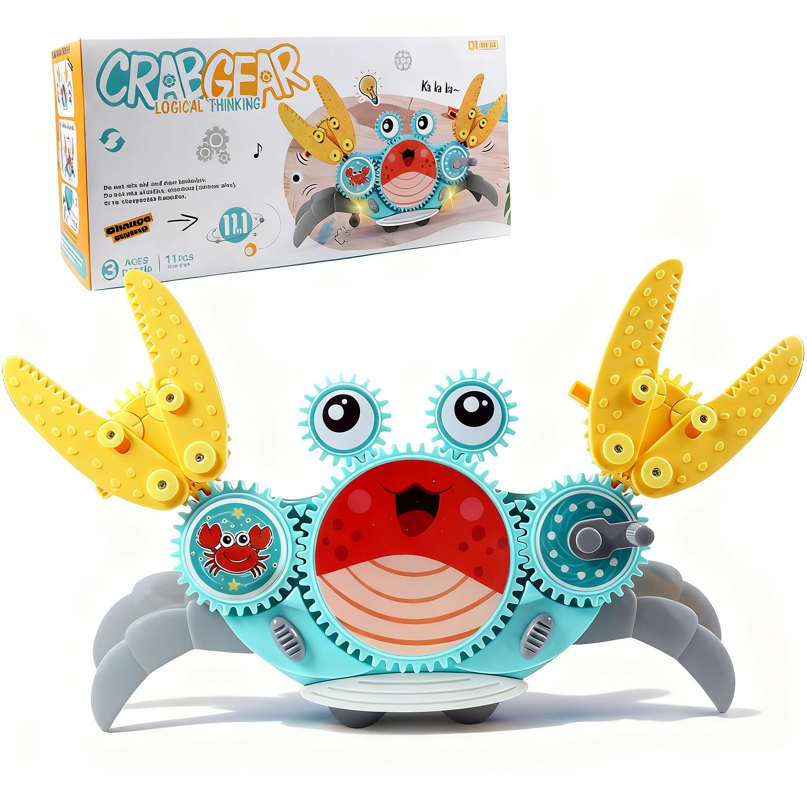 Control Future Crawling Crab moving with music and LED lights to encourage crawling and active play.