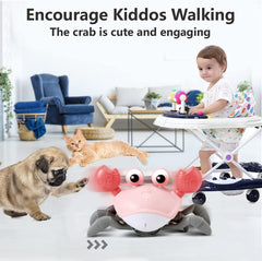 Control Future gift-ready pink crab inspires tummy time and early crawlers.