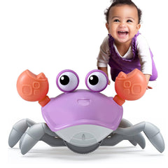 Control Future Purple Crawling Crab during tummy time supports neck and upper-body movement.