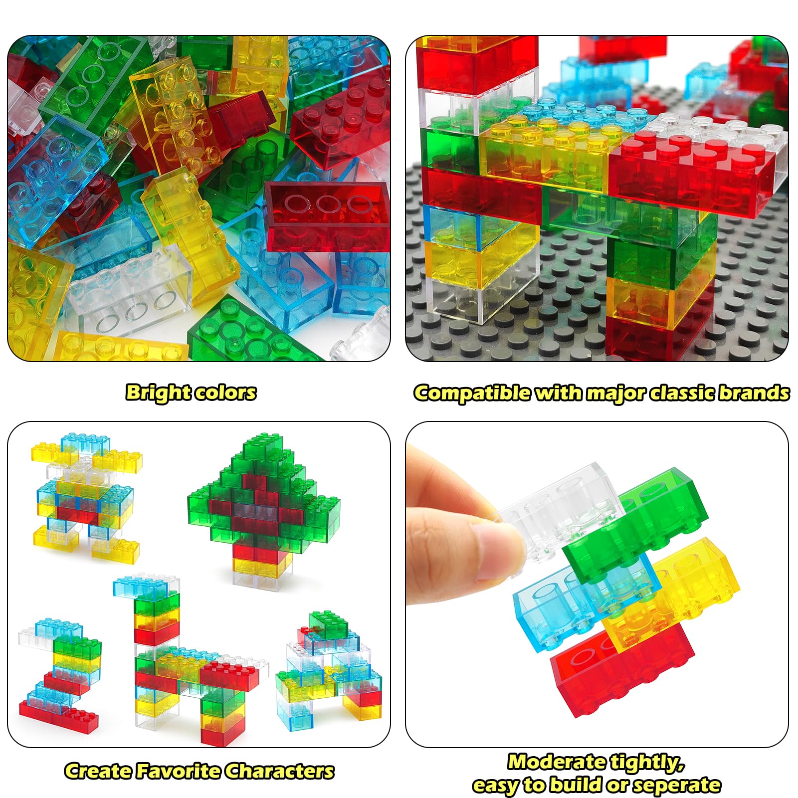 Conventejoy translucent 2x4 blue bricks spark creative playtime