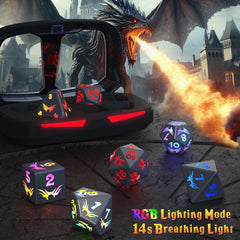 Rechargeable D4–D20 dice for versatile tabletop gaming