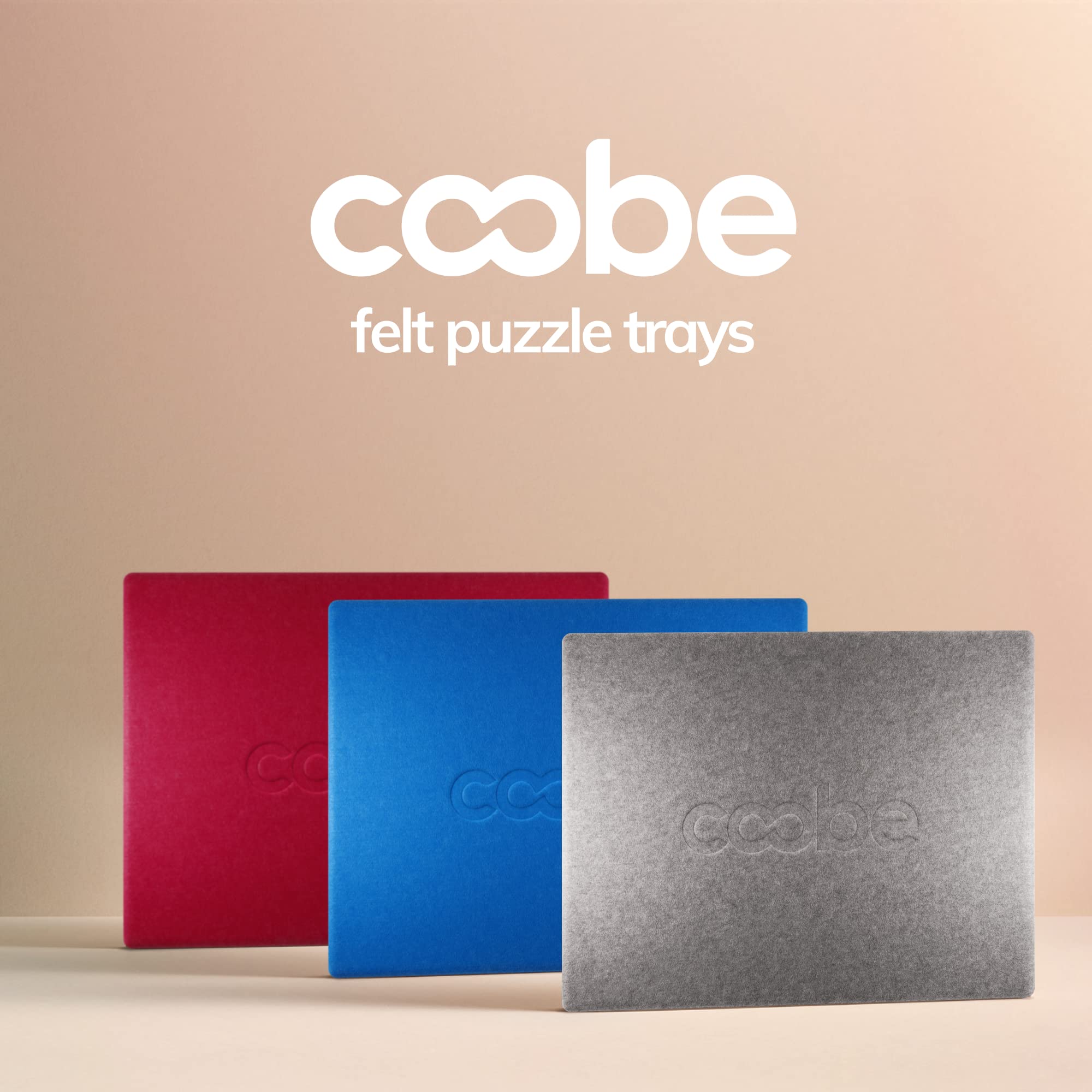 Coobe felt table top in gray supports steady puzzle work.