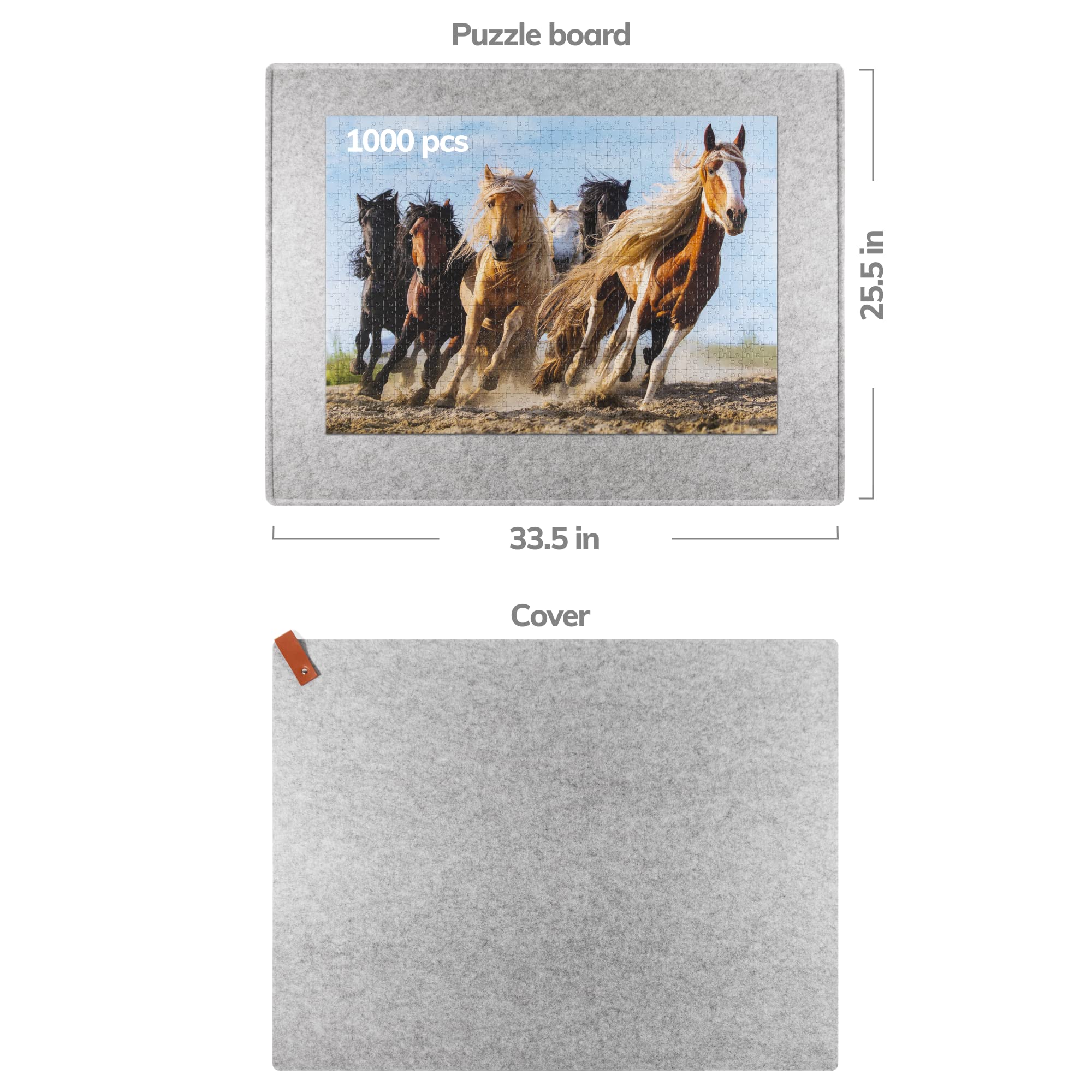 Coobe marble-textured puzzle mat improves visibility for colorful pieces.