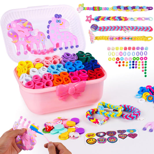 Coobest DIY bracelet kit with unicorn loom for colorful, creative crafting sessions.
