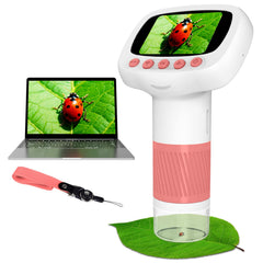 Coobest Pocket Kids Microscope held in hand for portable science exploration.