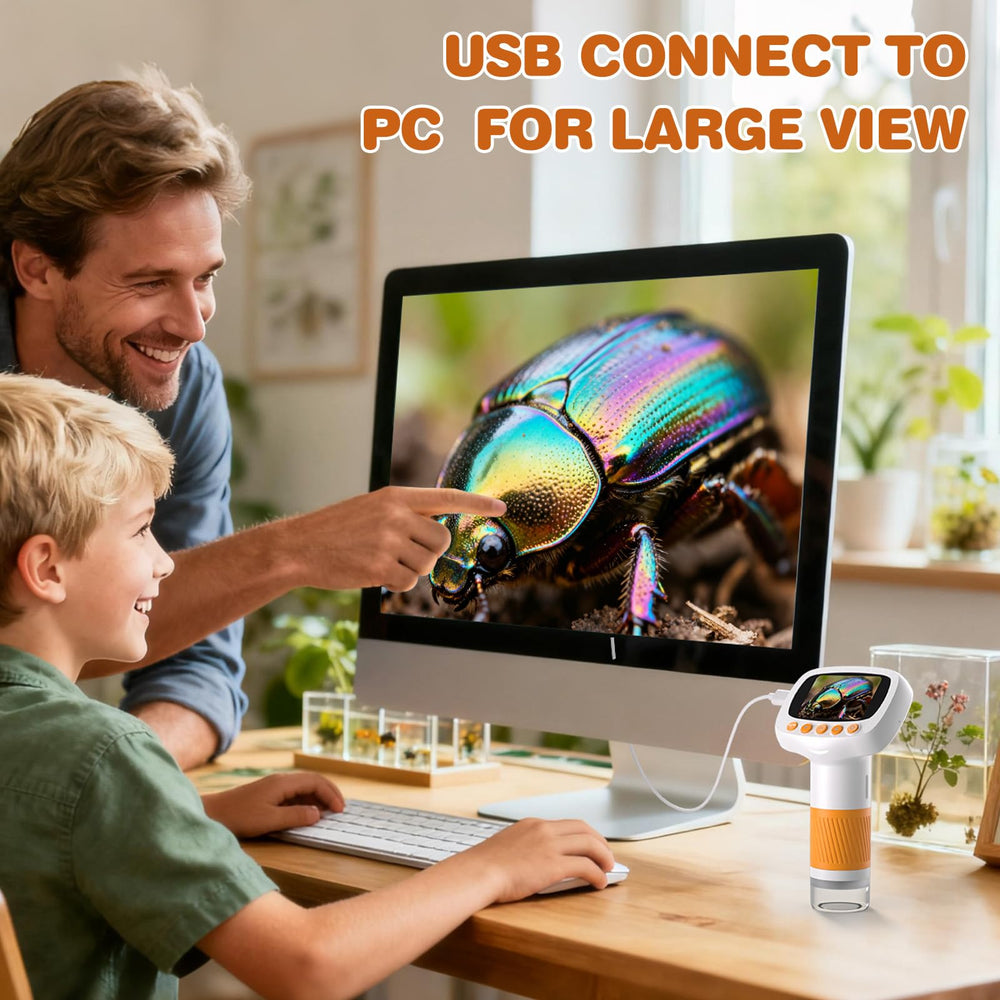 Coobest Pocket Kids Microscope USB connection to computer