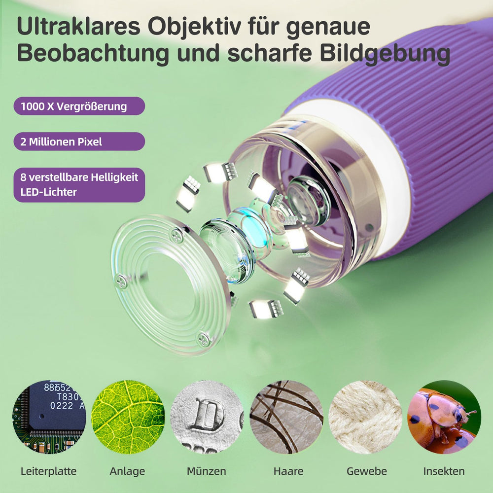 Coobest Pocket Kids Microscope USB connection mirrors what you see on screen.