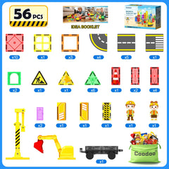 Coodoo bright road-pattern tiles invite colorful, creative road-building play.