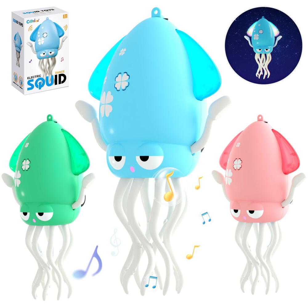Coodoo Dancing Octopus blue crawling action to entertain and encourage tummy time play.