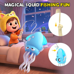 Coodoo Dancing Octopus blue lights and music engage baby during tummy time.