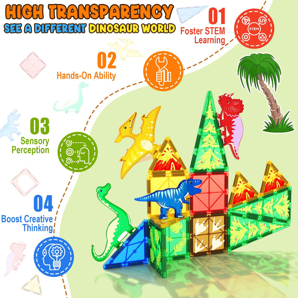 Coodoo Dinosaur Tiles footprints guide trail-building and exploration play