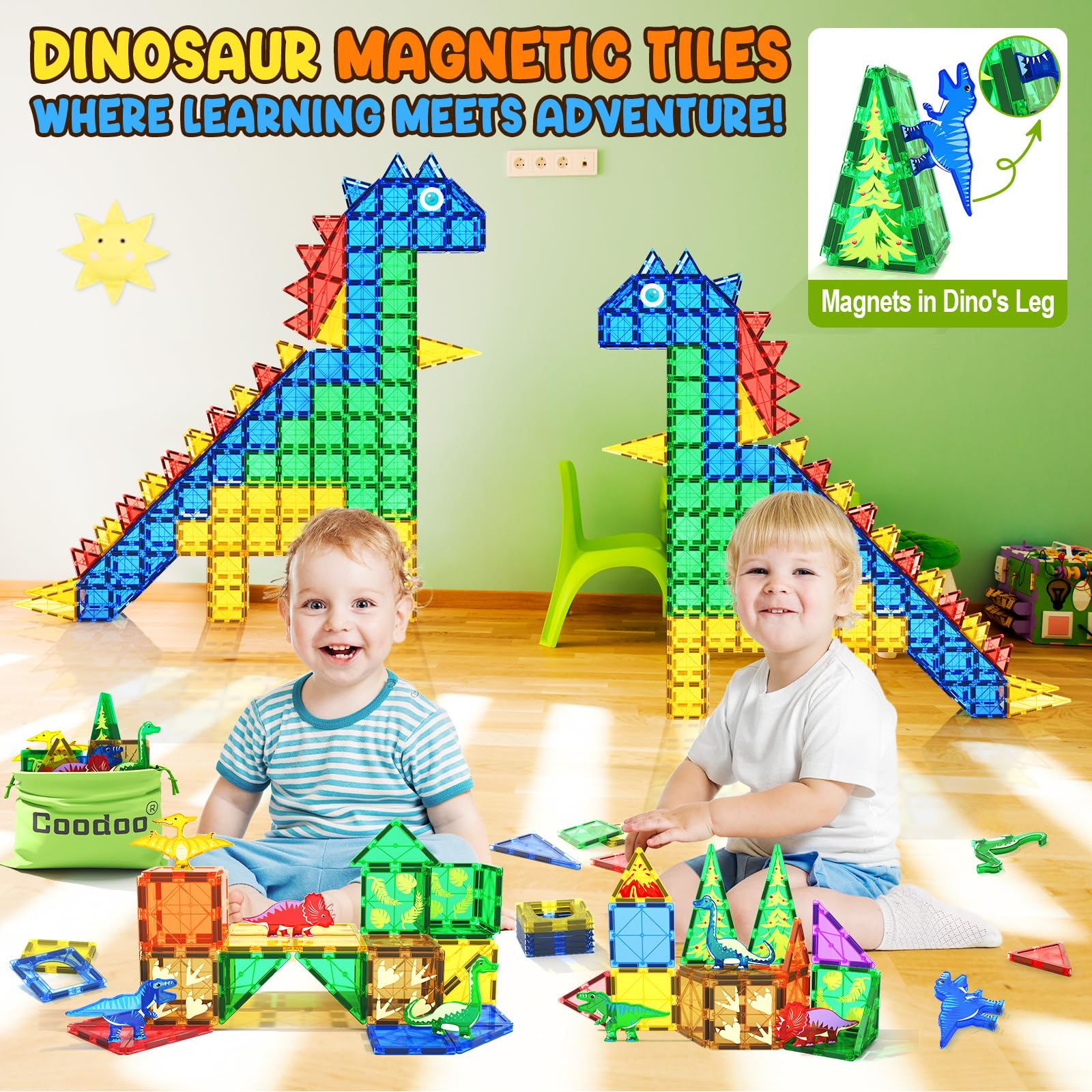Coodoo Dinosaur Tiles enable open-ended play and collaborative construction