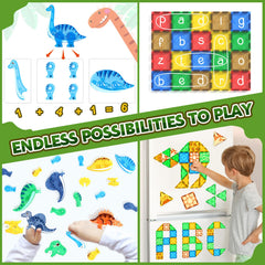 Coodoo Dinosaur Tiles Volcano & Leaf Tiles add vivid scenery for creative setup