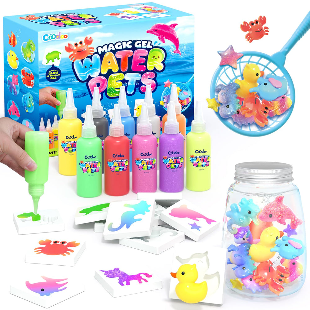 Coodoo Magic Water Elf Kit display bottle showcasing a colorful water pet