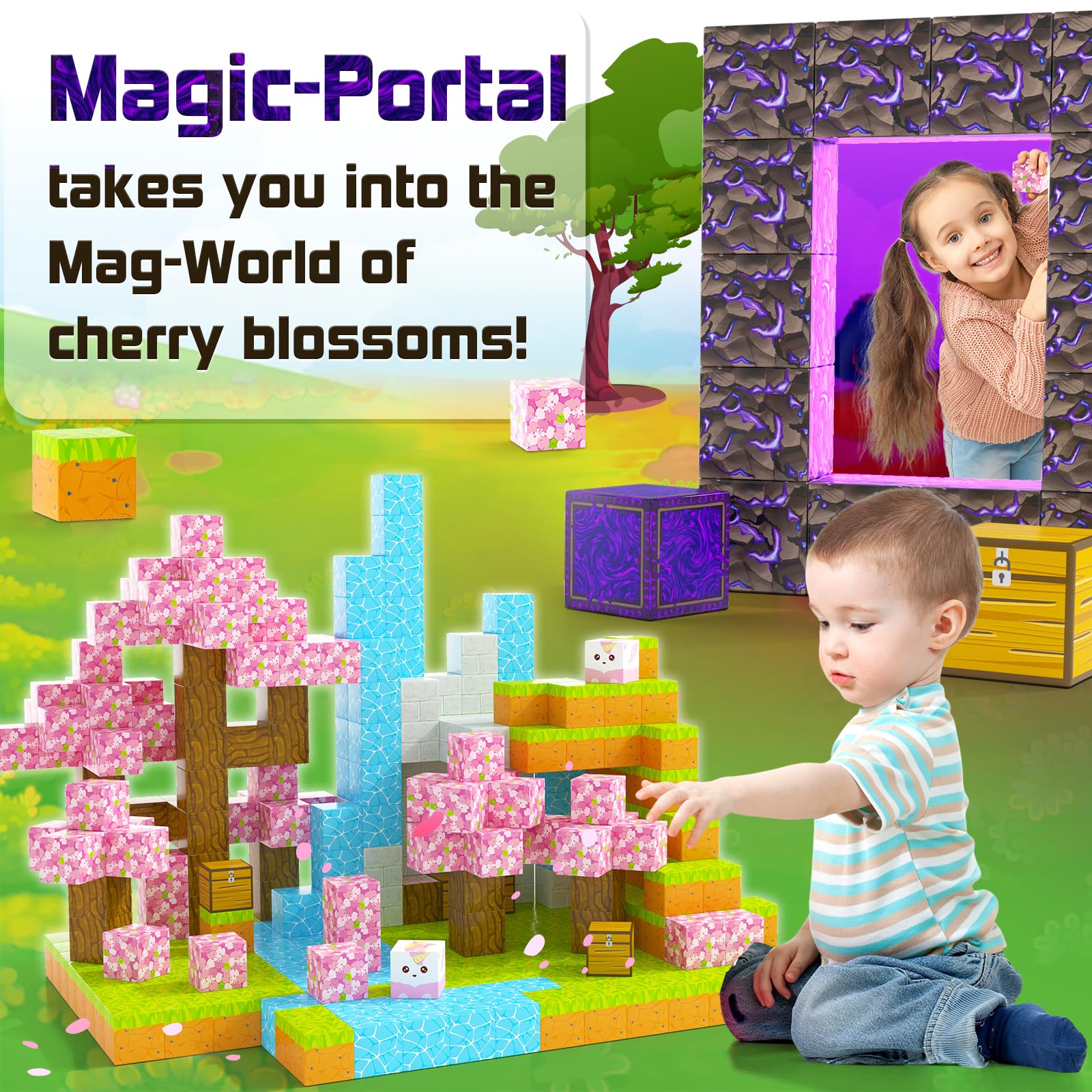Coodoo Cherry Blossom blocks with vibrant blossoms for creative patterns