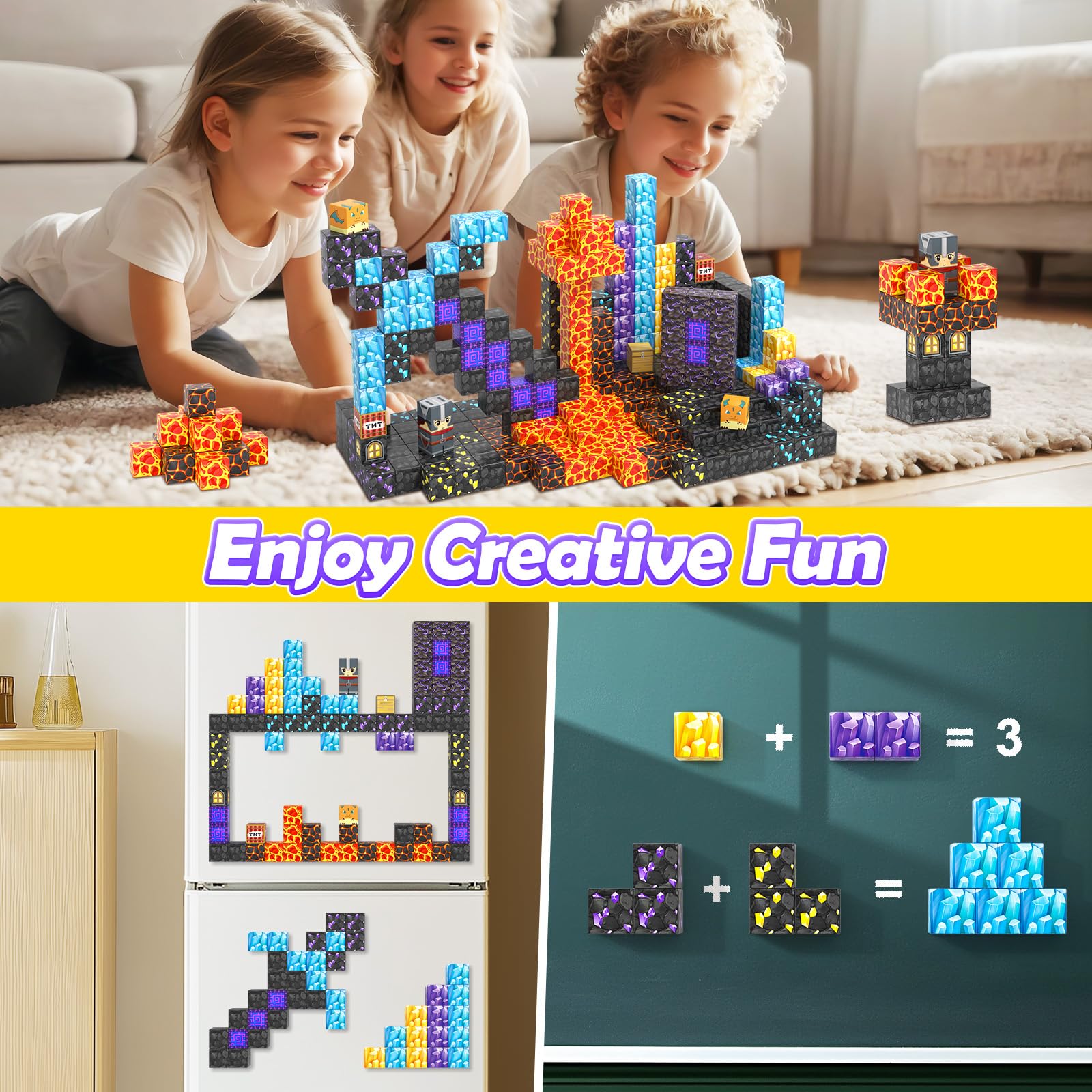Coodoo Magnetic Blocks Crystal Swords create shimmering blades for storytelling.