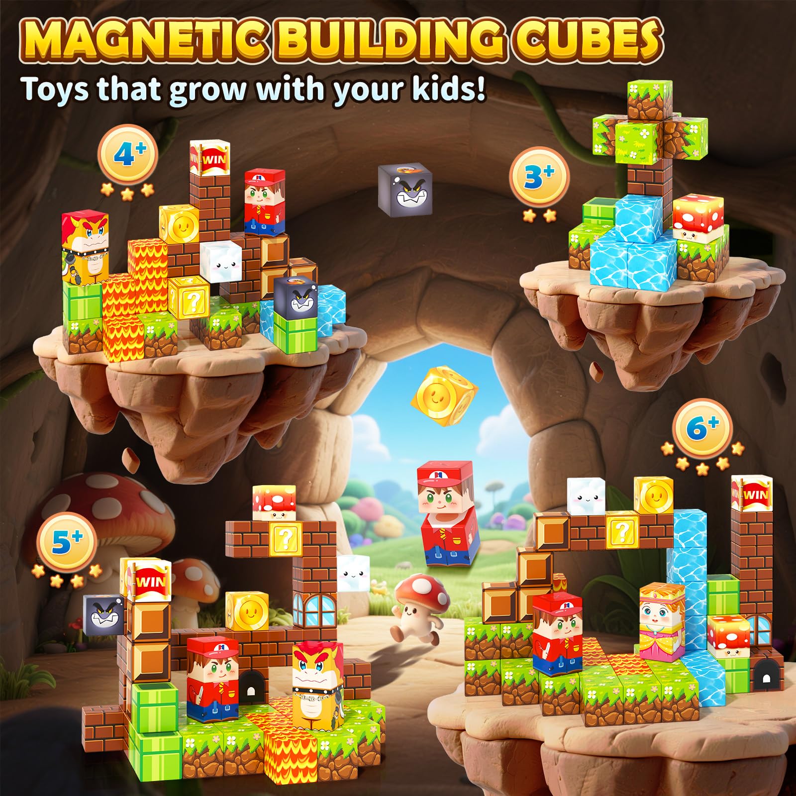 Safe, durable ABS construction of Coodoo Magnetic Blocks for little hands