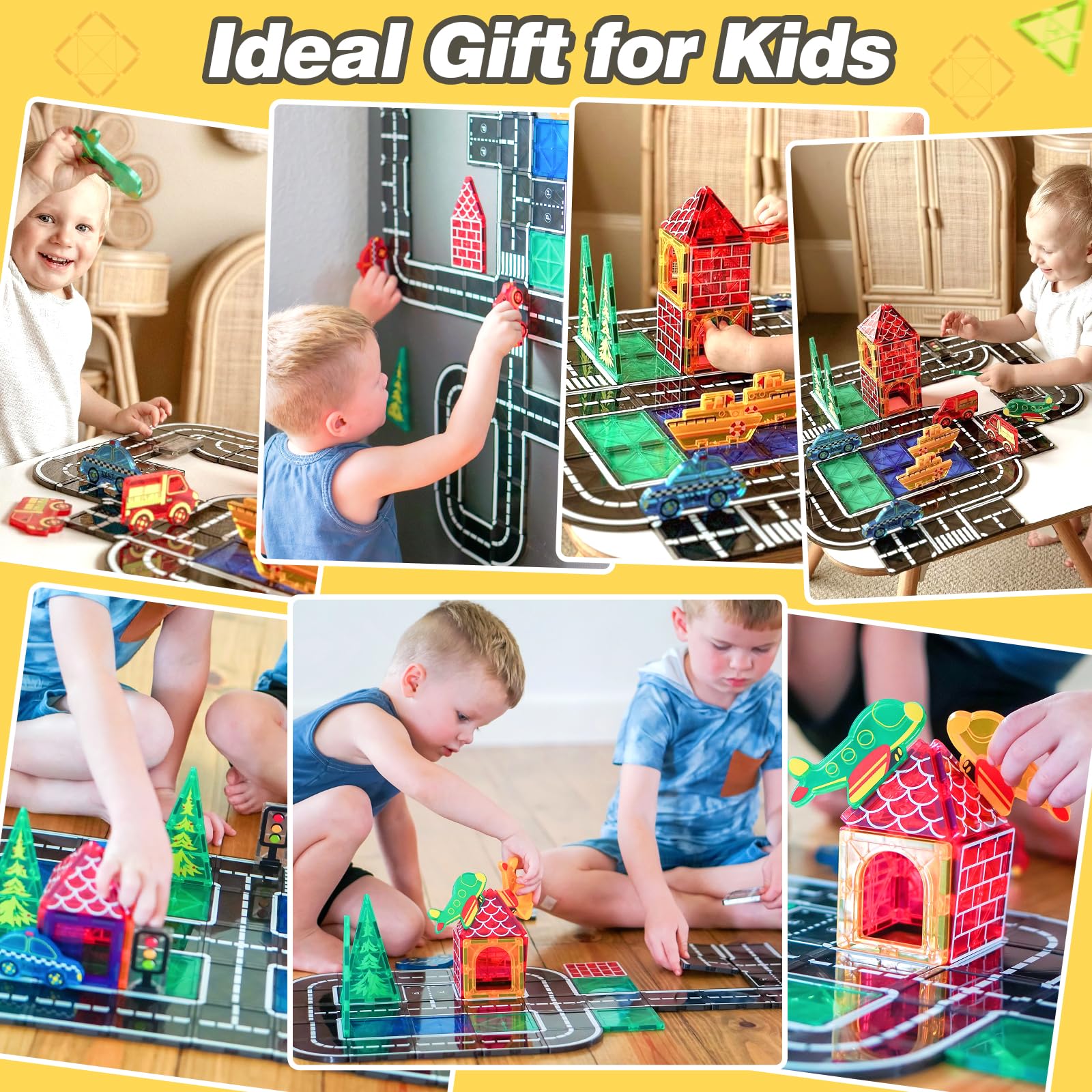 Coodoo Magnetic Roads with cars support collaborative storytelling and role play.