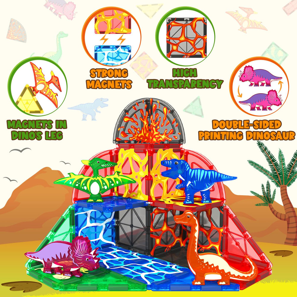 Coodoo magnetic tiles for kids promote safe, creative construction.