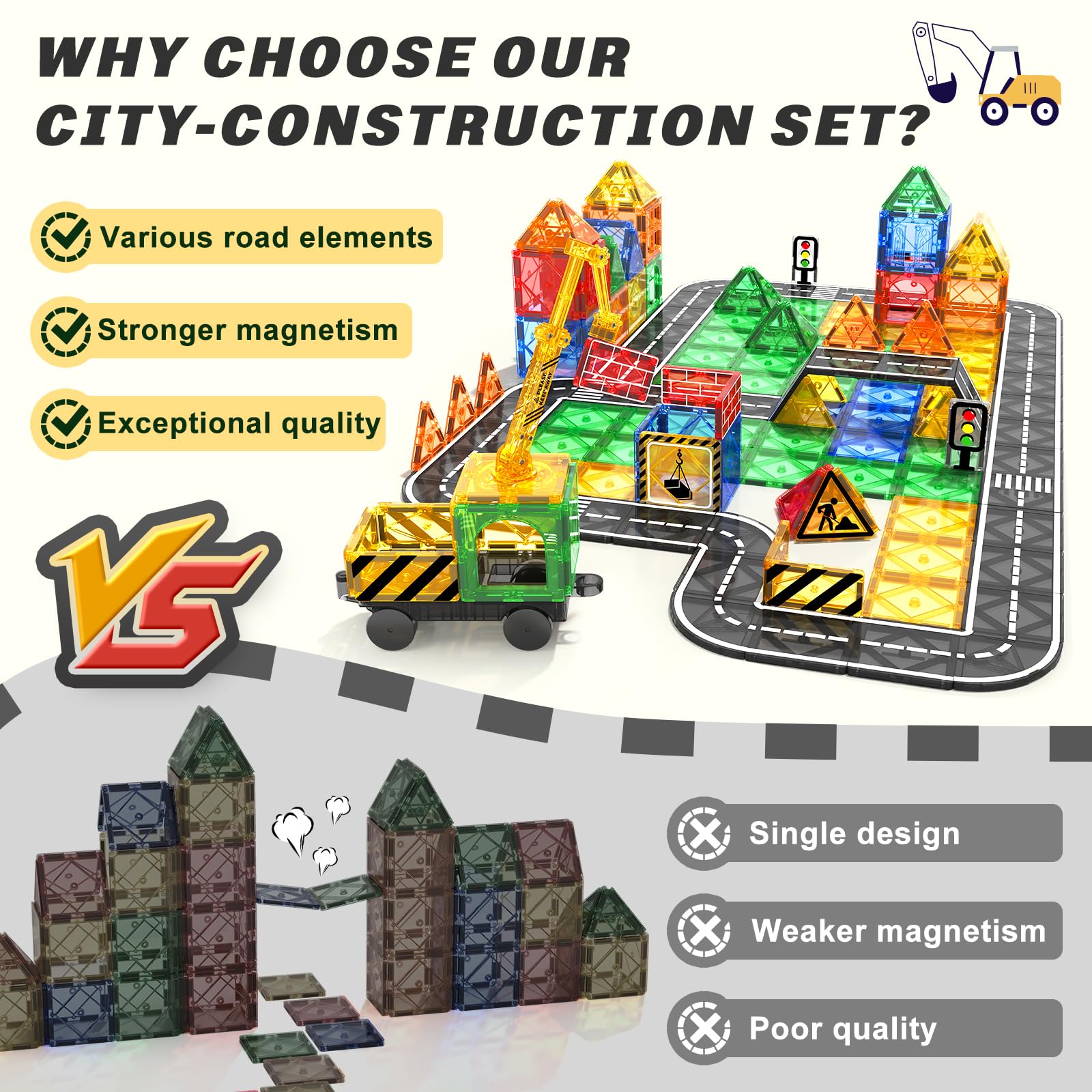 Coodoo road tiles with straight, curved, crosswalk layouts boost planning skills