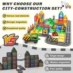 Coodoo road tiles with straight, curved, crosswalk layouts boost planning skills
