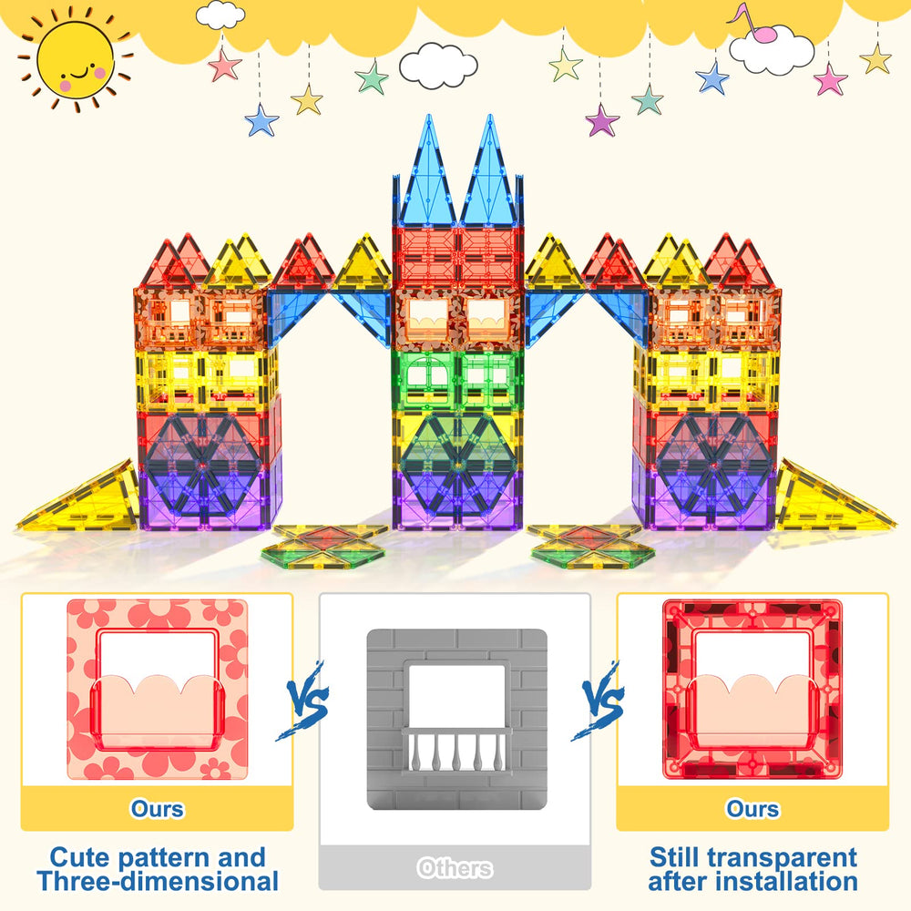 Coodoo hollow square tiles form sturdy bases for colorful creations.