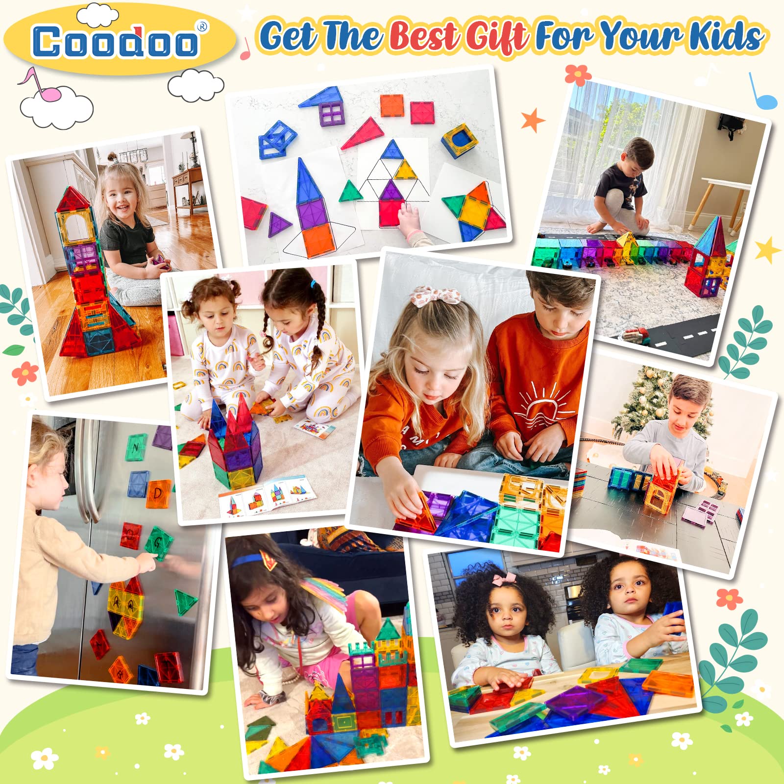 Coodoo storage bag keeps tiles organized for easy cleanup and travel.