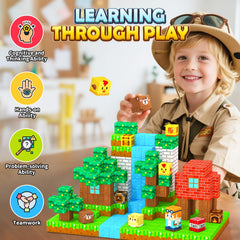 Coodoo tree-and-water scene blocks illustrate lush forest textures and layout.
