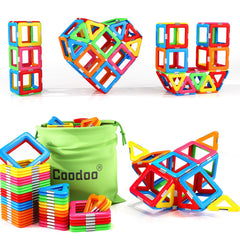 Coodoo Upgraded Magnetic Blocks tough tiles close-up showing durable construction for extended play.