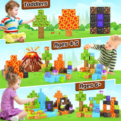 Coodoo volcano and trees pattern block sparks eruptive imagination during play