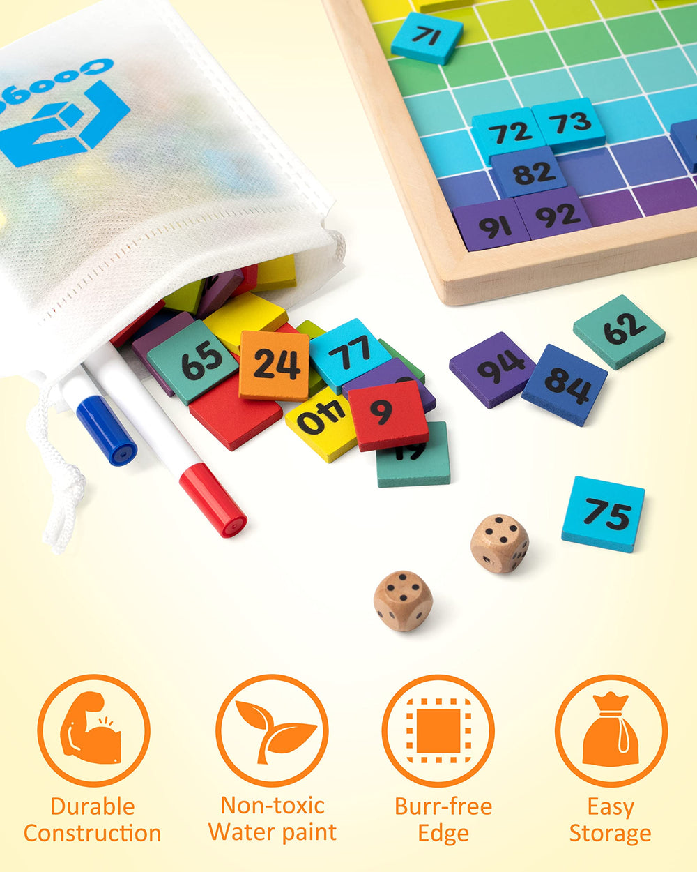 Coogam activity cards with six games for engaging math challenges