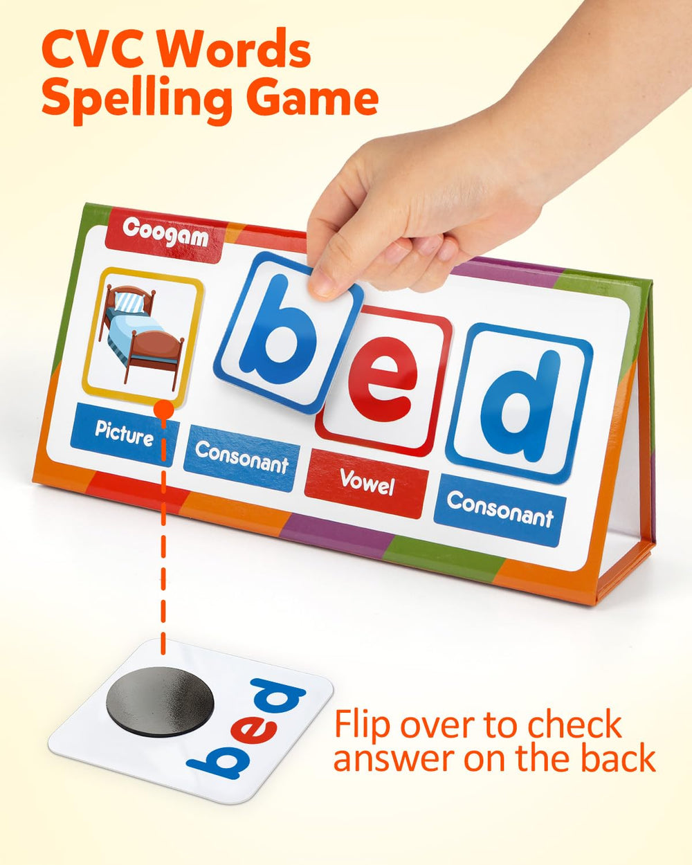 Coogam alphabet cards set for phonics practice and word building