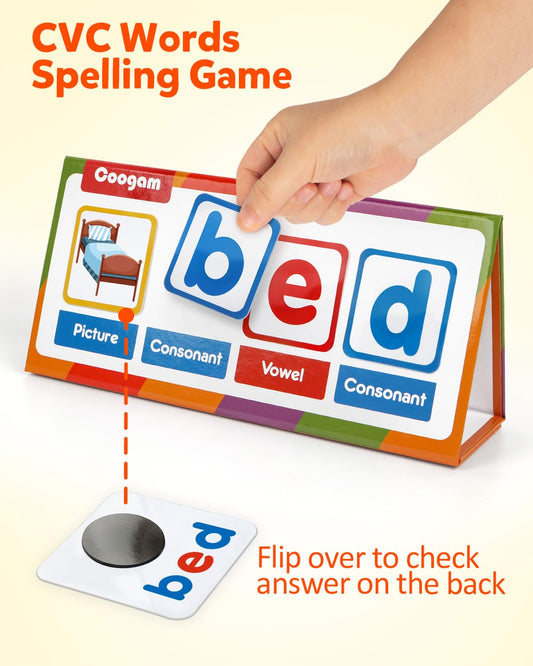 Coogam alphabet cards set for phonics practice and word building