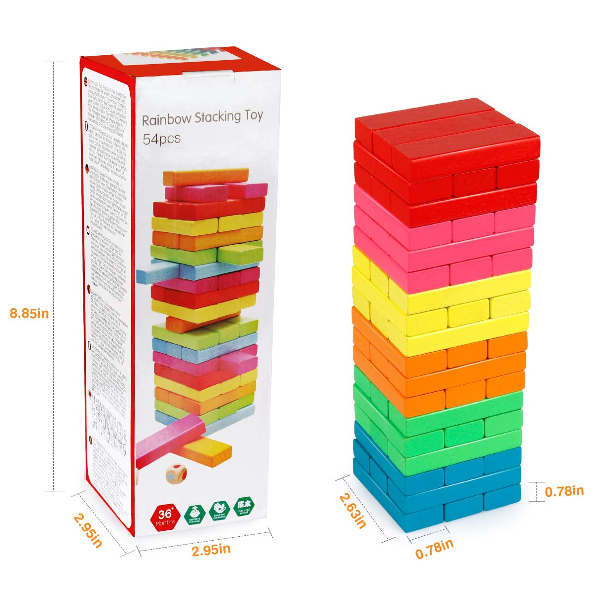 Coogam child balancing the tower, practicing focus and motor control