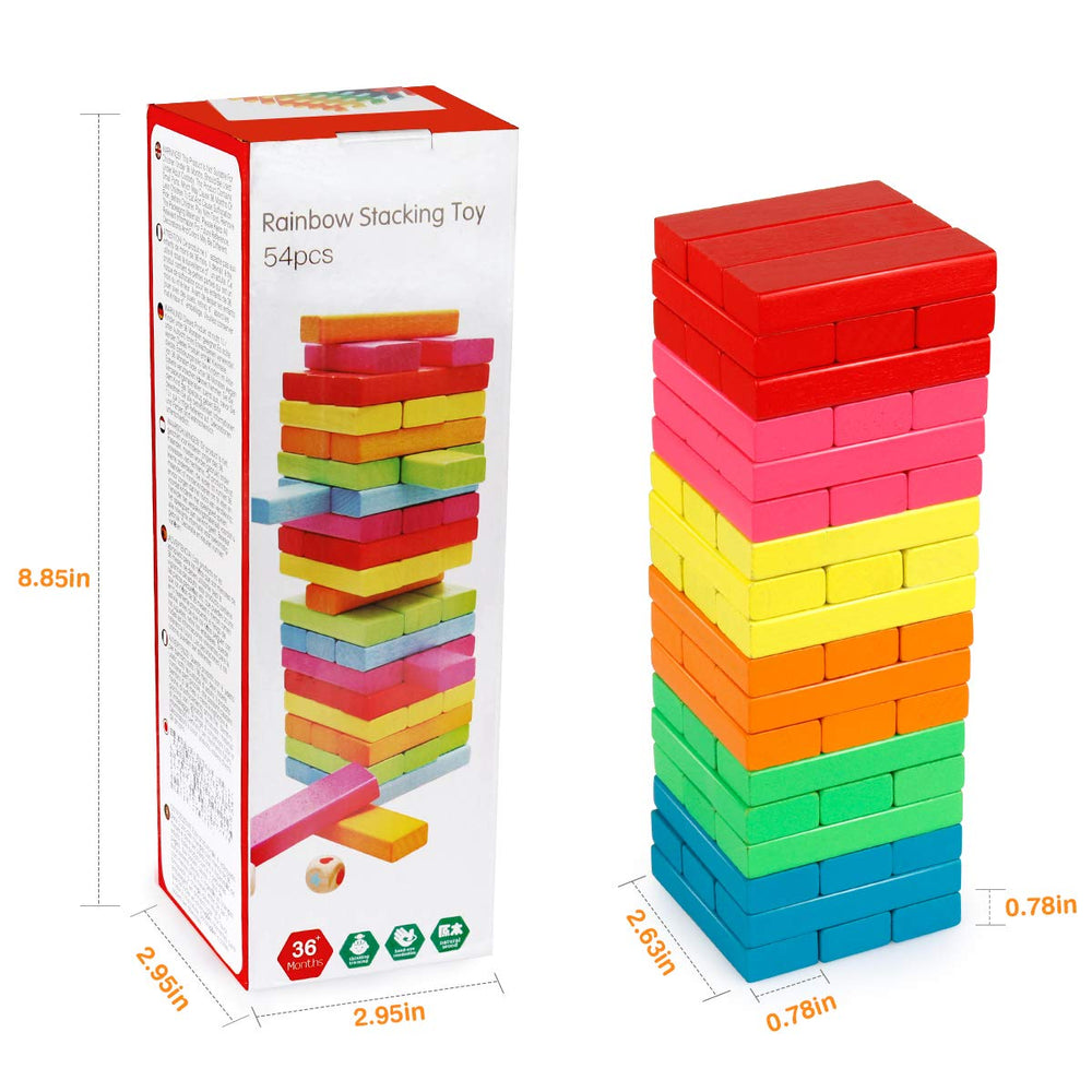 Coogam child balancing the tower, practicing focus and motor control