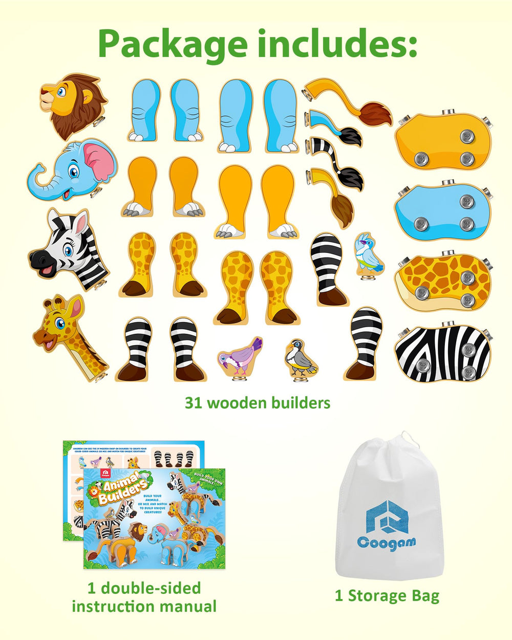 Coogam child-safe wooden finish blocks for durable, safe use.