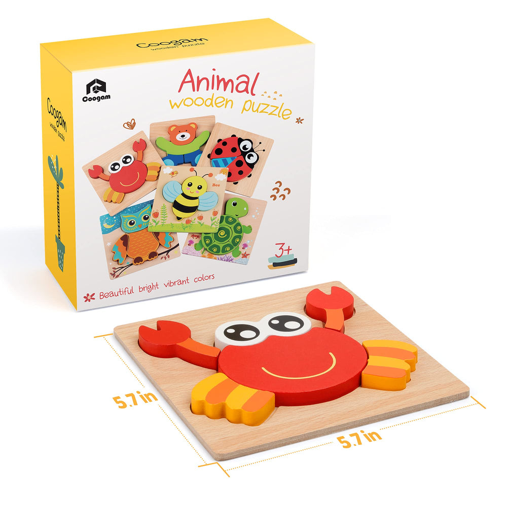 Coogam chunky pieces provide easy grip for small hands during play.