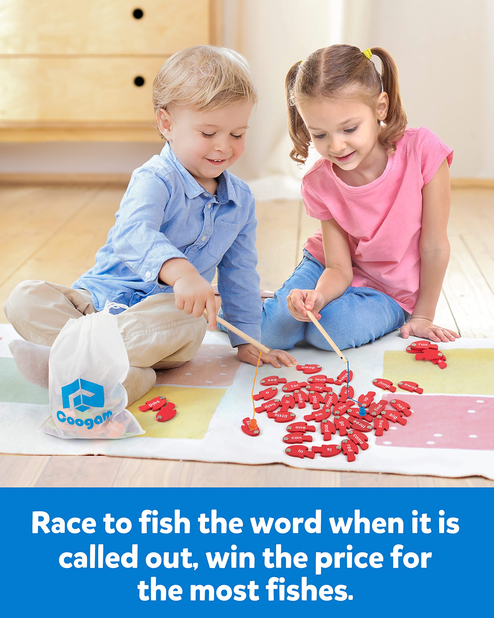 Coogam color-coded sight word fish blue level aids second graders reading fluency.