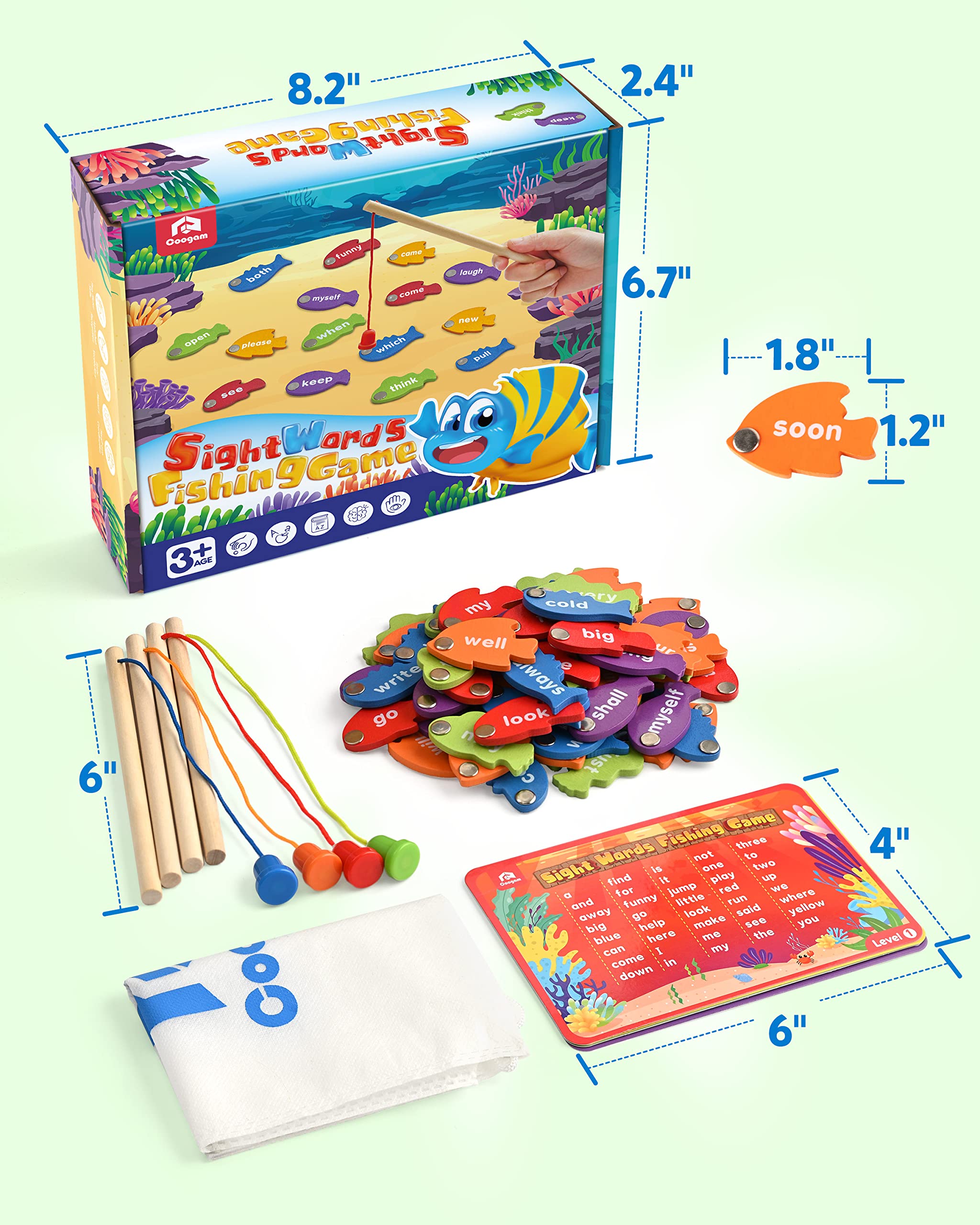 Coogam color-coded sight word fish purple level supports third graders literacy growth.