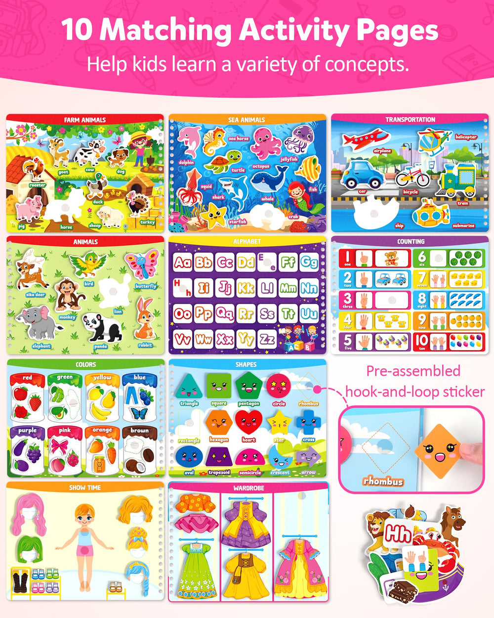 Coogam color shape activity page supports early math and visual discrimination.