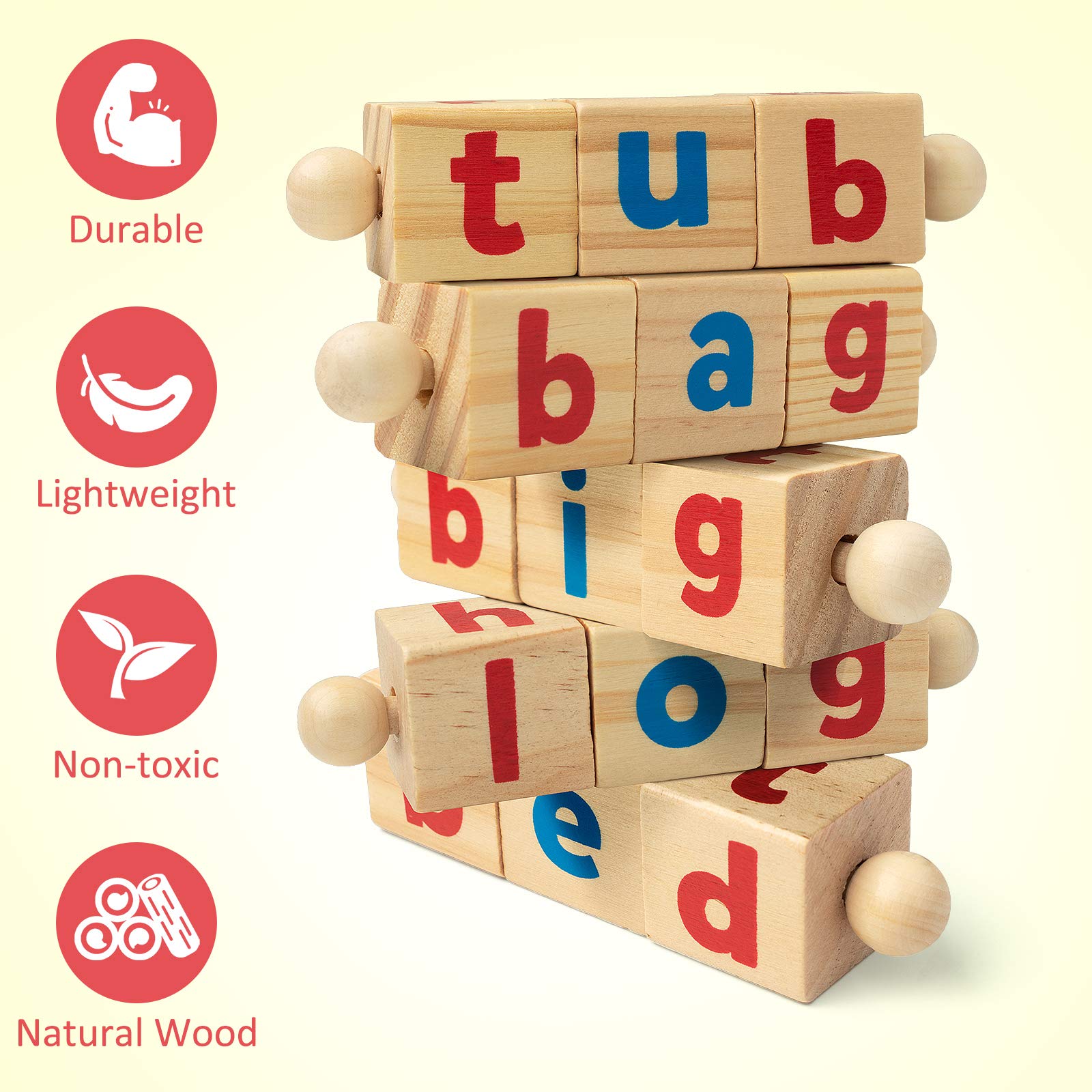 Coogam colorful spelling blocks in Montessori-inspired design for kids