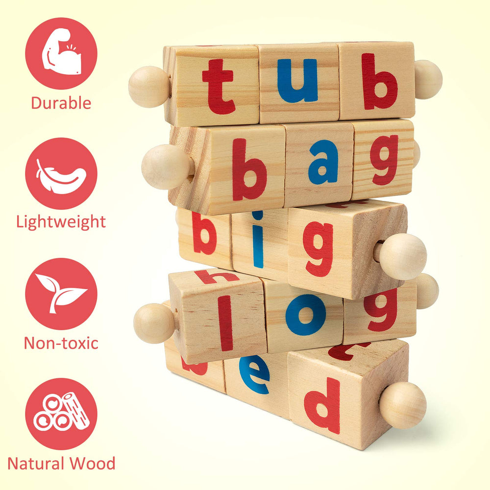 Coogam colorful spelling blocks in Montessori-inspired design for kids