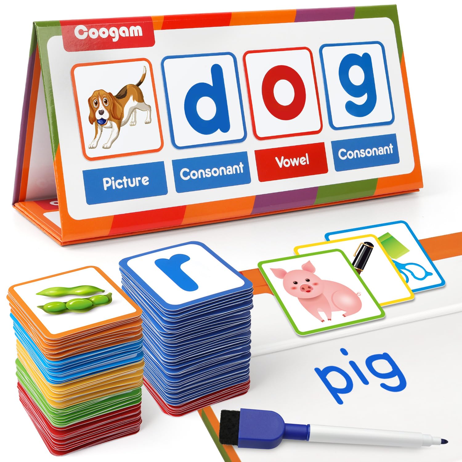 Coogam CVC Word Builder magnets for hands-on word building
