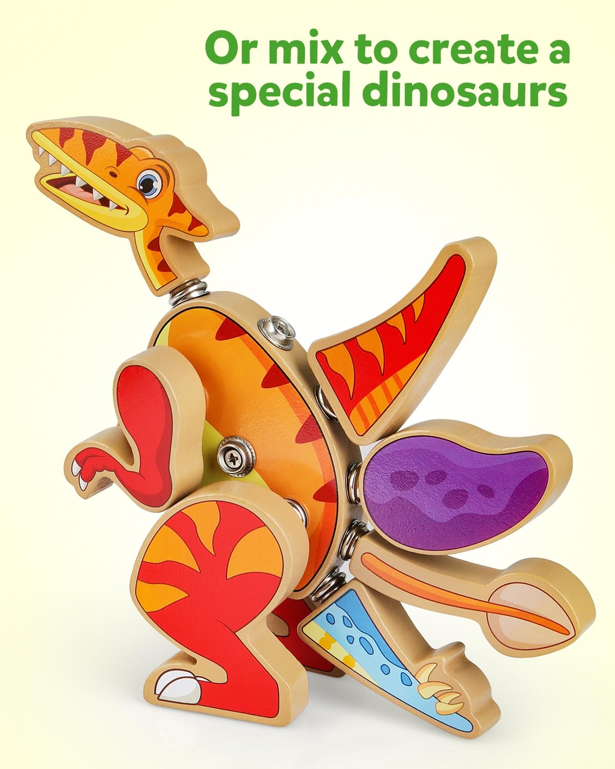 Coogam wooden legs and arms for sturdy dino builds.