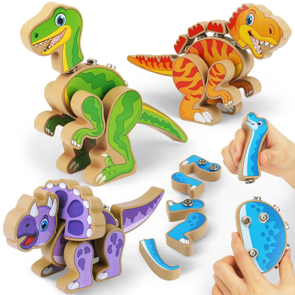 Coogam Build Your Own Dinosaurs snap-together assembly for creative play.