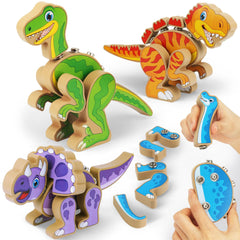 Coogam Build Your Own Dinosaurs snap-together assembly for creative play.