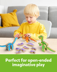 Coogam painted wood pieces show vibrant colors and tactile building.