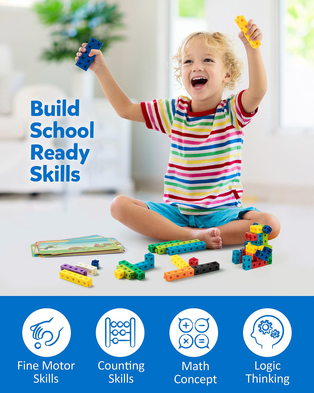Coogam draw-string bag keeps manipulatives organized on the go.